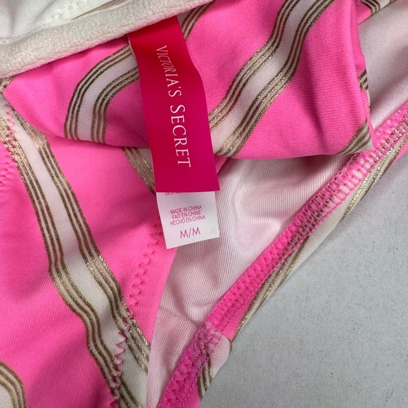 Pink and Gold Striped Bikini Set - Picture 5 of 11
